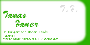 tamas haner business card